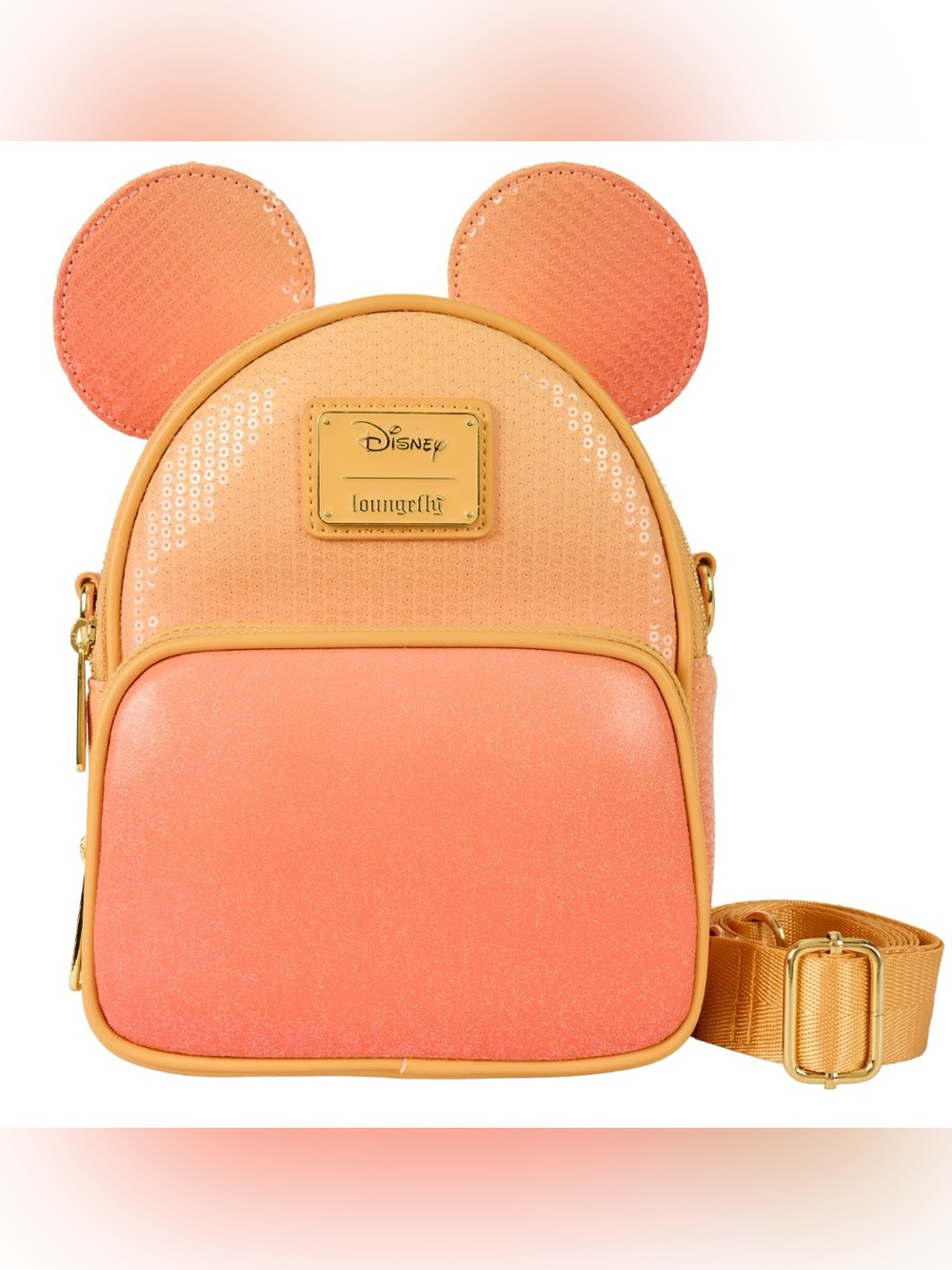 New Mickey Mouse Glitter Sequin Convertible Mini Backpack & Crossbody Bag
